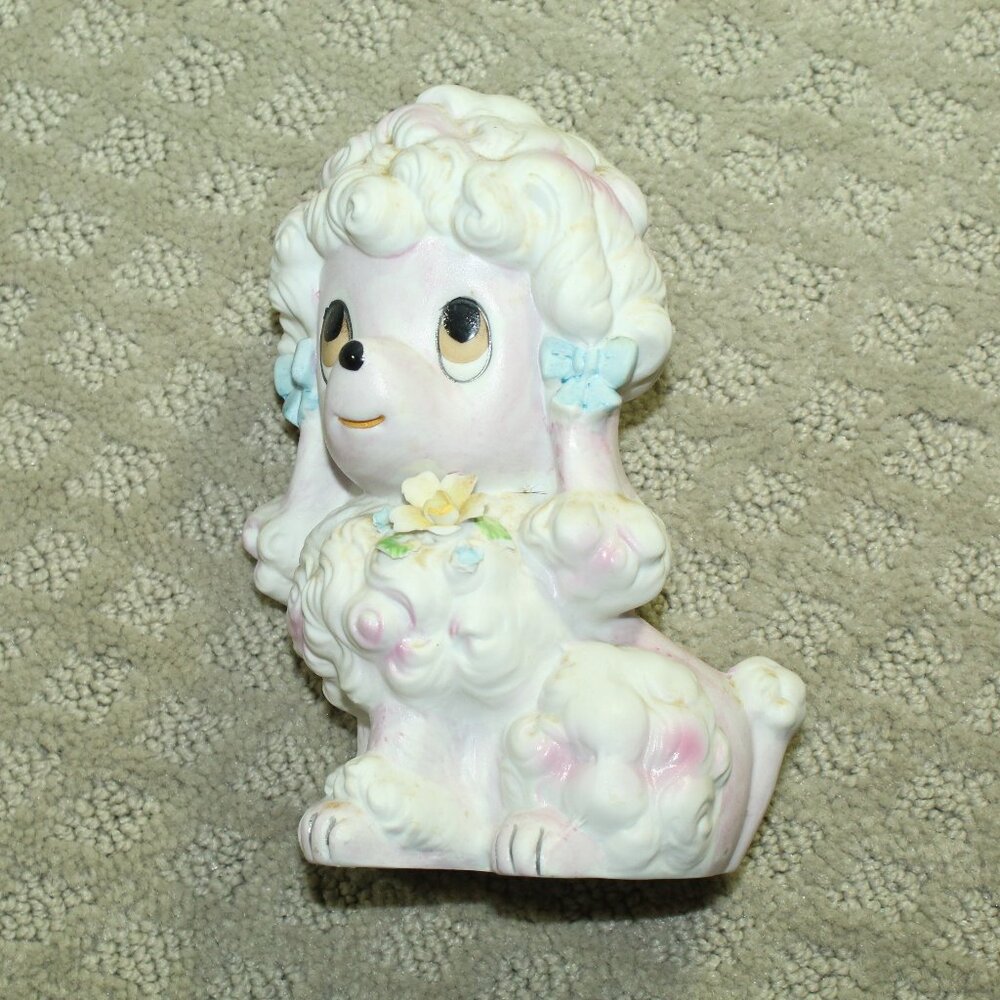 Vintage MCM 6" Pink Poodle Japan Porcelain Figurine or Night Light (no light)